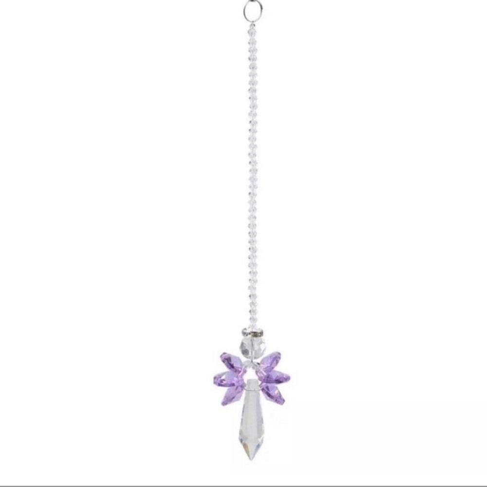 Crystal Angel Suncatcher with Purple Wings